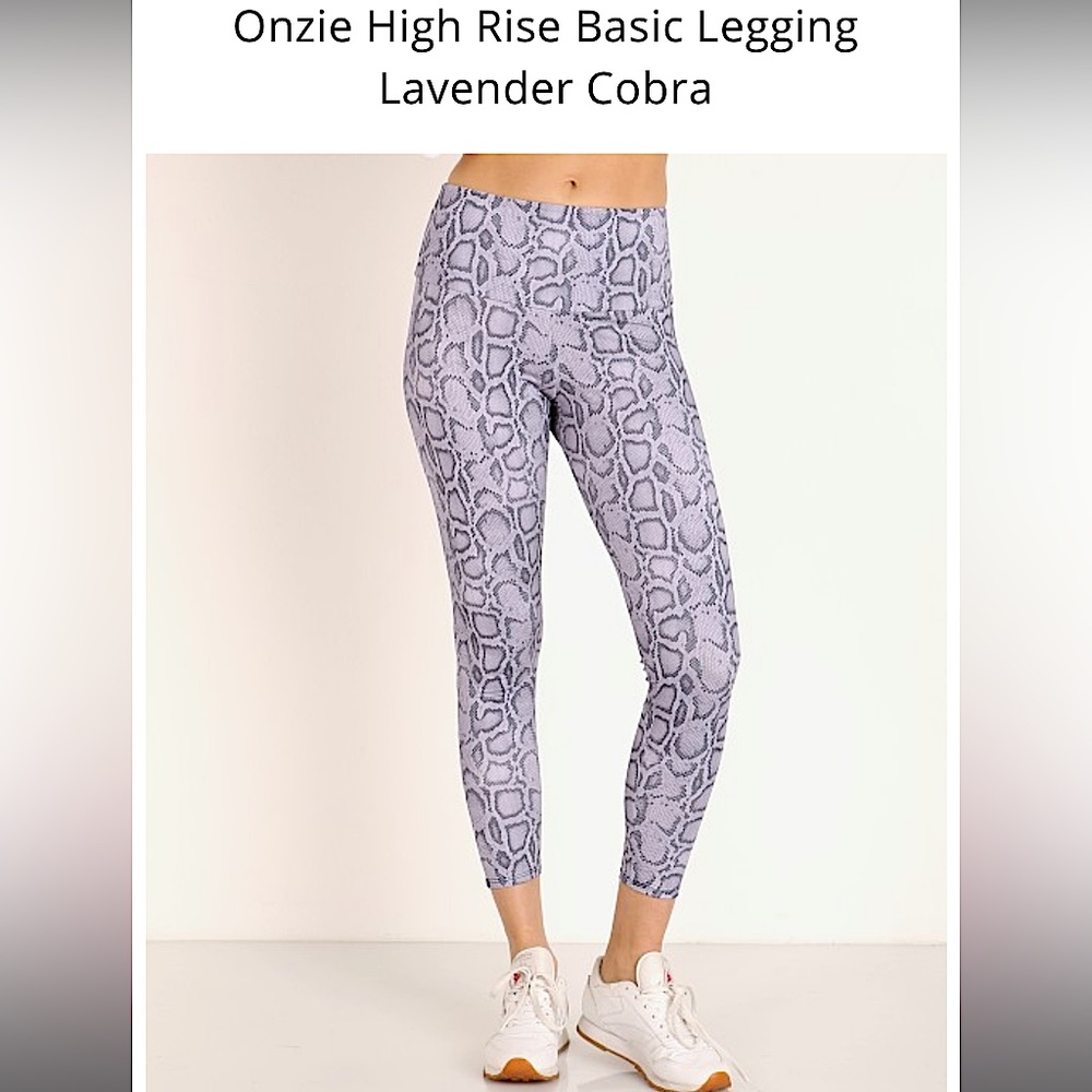 Onzie High Rise Basic Legging Lavender Cobra